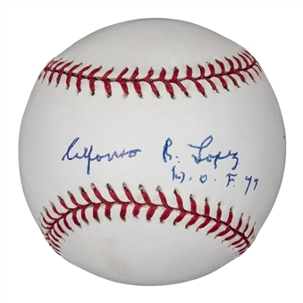 Al Lopez Full Name Signed & Inscribed OAL Budig Baseball (PSA/DNA)